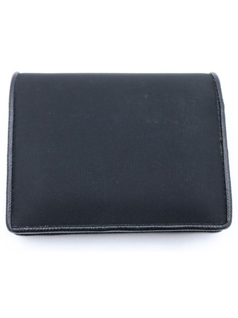 Prada Triangle Logo Compact Wallet Bifold Black Tessuto Nylon - Picture 2 of 6